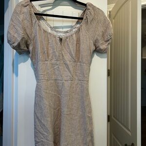 A&F Striped Beige with white pin striped Dress
